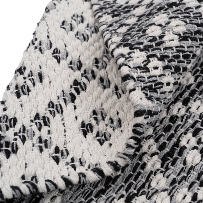 Alfombra Gris-Blanco Poliester-Algodón 120 X 180 cm