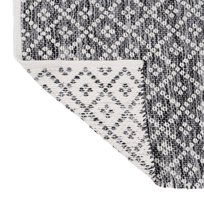 Alfombra Gris-Blanco Poliester-Algodón 120 X 180 cm