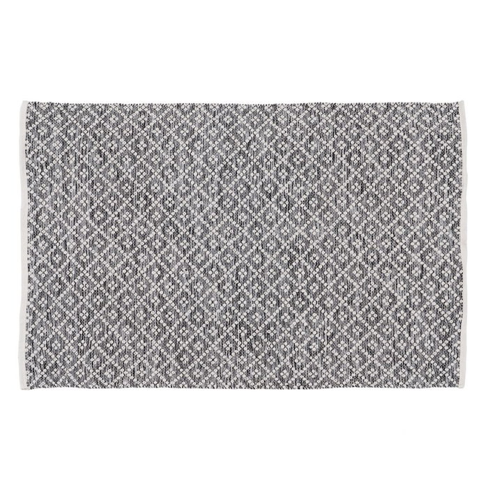 Alfombra Gris-Blanco Poliester-Algodón 120 X 180 cm