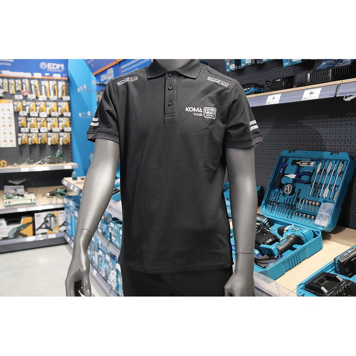 Sparco Polo Técnico Alta Visibilidad Negro Talla XL 180 g/m² 65% Algodón 35% Poliéster