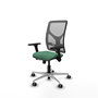 PIQUERAS Y CRESPO Silla de oficina Motilla con mecanismo Sincro/Traslack, Verde esmeralda y Gris