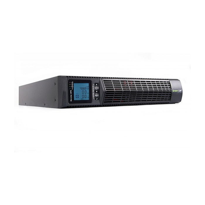 Green Cell SAI/UPS RTII-Rack 2000VA 1800W Doble Conversión, Onda Sinusoidal Pura 110-290V para Montaje en Rack, Negro