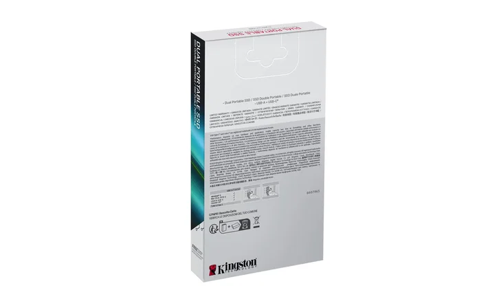 Kingston XS2000 Dual Portable SSD 2TB - USB-C y USB-A 3.2 Gen 2, 1050MB/s, Metal - Negro/Rojo