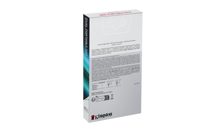 Kingston External SSD Dual Portable 2TB / SPSD/2TB, Negro y Rojo