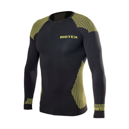 Biotex Camiseta de manga larga sin costuras y cuello, hipoalergénica y antibacterias para ejercicio aeróbico, talla M-L