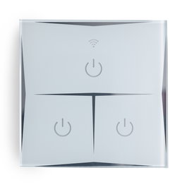 Interruptor Inteligente Táctil Cristal 3 Vía 1800W Compatible Google Home/Alexa