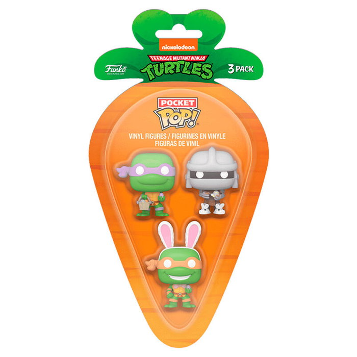 FUNKO Blister 3 figuras Carrot Pocket POP Tortugas Ninja Donatello Shredder Michelangelo Pascua FUNKO Blister 3 figuras Carrot Pocket POP Tortugas Ninja Donatello Shredder Michelangelo Pascua