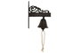 DKD Home Decor Campana Negro Marron Hierro Colado Cuerda 7.5 x 18.5 x 14.5 cm