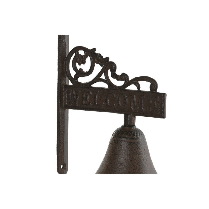 DKD Home Decor Campana de Hierro Colado con Cuerda Negro y Marrón 14,5x7,5x18,5 cm