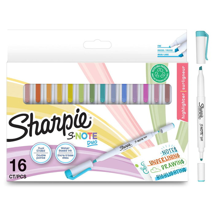 Sharpie S-Note Duo Marcadores Creativos de Doble Punta, Surtidos, 16 Unidades Sharpie S-Note Duo Marcadores Creativos de Doble Punta, Surtidos, 16 Unidades