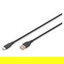 Digitus Cable USB-C a USB-A de Silicona, 2m, Negro, USB 2.0, Carga 60W