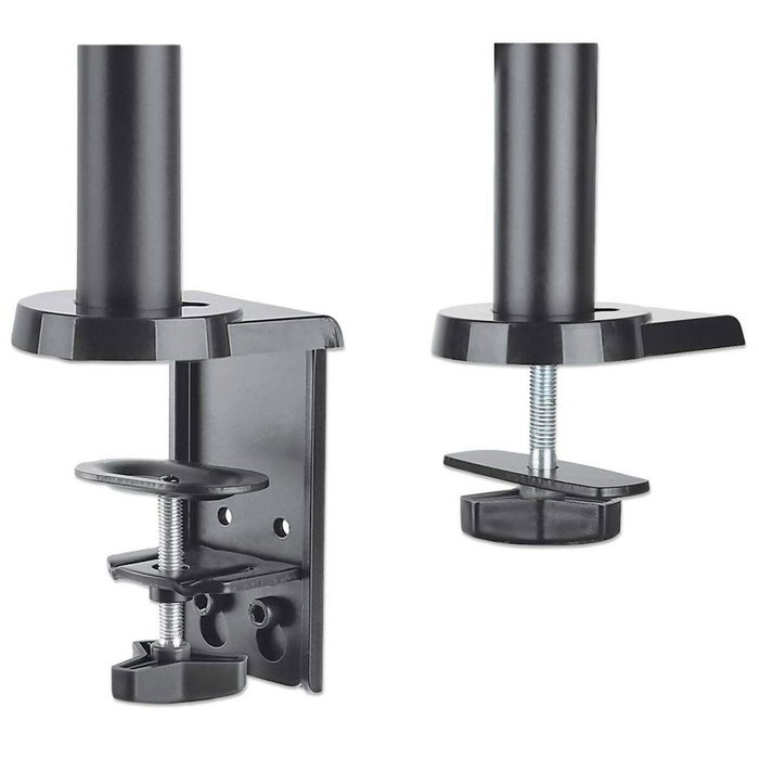 MANHATTAN Soporte Doble de Sobremesa Articulado con Resorte de Goma para Dos Monitores de 17 a 32 Pulgadas