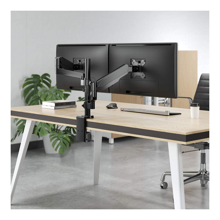 MANHATTAN Tischhalterung Gasdruckfeder Kugelgelenk für zwei Monitore bis 81,28cm (48,18-81,28cm) 17-32 Zoll max. 8kg pro Arm MANHATTAN Tischhalterung Gasdruckfeder Kugelgelenk für zwei Monitore bis 81,28cm (48,18-81,28cm) 17-32 Zoll max. 8kg pro Arm