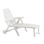 Shaf Tumbona Plegable Antibes Blanco Resina 189x79x94 cm con Ruedas y Respaldo Ajustable