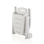 Shaf Tumbona Plegable Antibes Blanco Resina 189x79x94 cm con Ruedas y Respaldo Ajustable