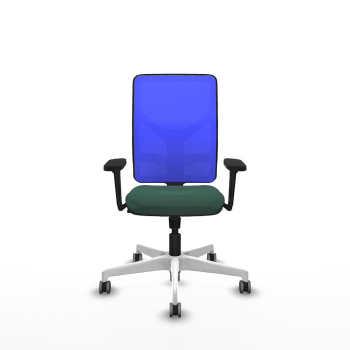 PIQUERAS Y CRESPO Silla de oficina Motilla con mecanismo Sincro, Brazos 3D, Verde botella y Azul