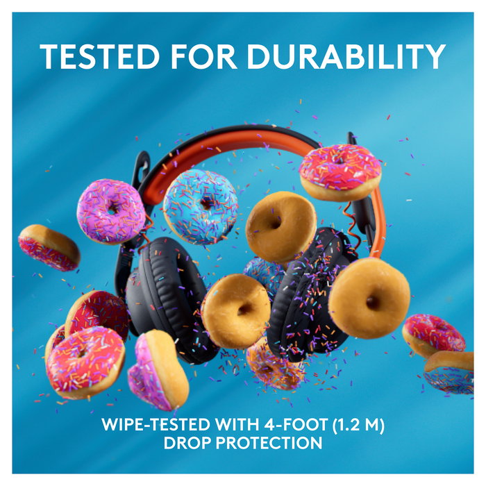 Logitech Auriculares Zone Learn Classic Blue con Micrófono para Estudiantes, Cableados, Supraaurales, Cancelación de Ruido Activa, Azul