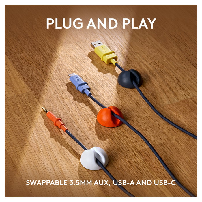 Logitech Auriculares Zone Learn Classic Blue con Micrófono para Estudiantes, Cableados, Supraaurales, Cancelación de Ruido Activa, Azul