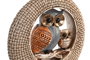 DKD Home Decor Figuras de Búhos en Resina y Metal (Pack de 2)