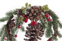 DKD Home Decor Decoración Colgante Navidad Alpina Marron Rojo Ratan 8 x 23 x 30 cm (6 Unidades)
