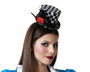 Atosa Diadema Sombrero de Carnaval con Estampado Ajedrezado y Flor Roja para Mujer