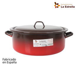 La Estrella Cacerola Esmaltada con Tapa 32 cm - 9.3 L Fuego (4 Unidades)