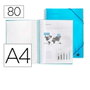 Liderpapel Carpeta escaparate con espiral 80 fundas azul Din A4
