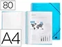 Liderpapel Carpeta Escaparate con Espiral 80 Fundas Polipropileno DIN A4 Azul