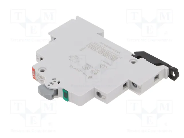 ABB Interruptor de botón verde para raíl DIN 250VAC 16A