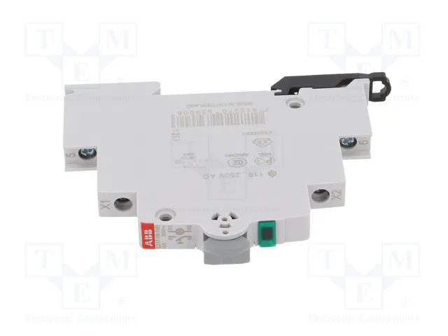 ABB Interruptor de botón verde para raíl DIN 250VAC 16A