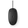HP Ratón 125 con Cable USB, Ambidextro, Negro