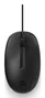 HP Ratón 125 con Cable USB, Ambidextro, Negro
