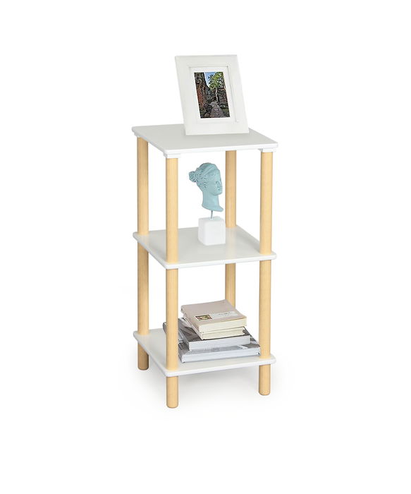 Inde Estanteria Madera Cuadrada 3 Niveles Blanca 35.9 cm x 37.1 cm x 10 cm (2 Unidades)