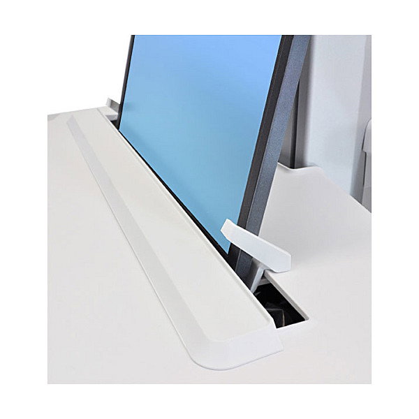 Ergotron StyleView - Carro multimedia para portátil de aluminio, gris y blanco, con 6 cajones, bandeja para teclado y cargador incorporado, 230V 50Hz (EU)