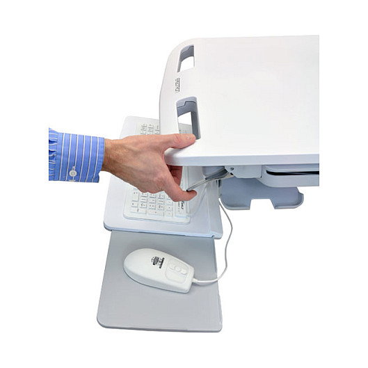 Ergotron StyleView - Carro multimedia para portátil de aluminio, gris y blanco, con 6 cajones, bandeja para teclado y cargador incorporado, 230V 50Hz (EU)