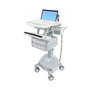 Ergotron StyleView - Carro multimedia para portátil de aluminio, gris y blanco, con 6 cajones, bandeja para teclado y cargador incorporado, 230V 50Hz (EU)