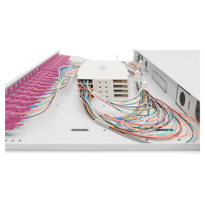 Digitus Caja de Empalme de Fibra Óptica 1U 24 Puertos SC Equipada OM4 Color Gris (Modelo: LWL Spleißbox)