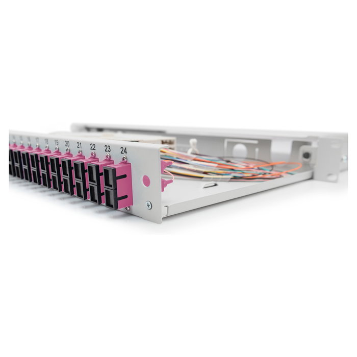 Digitus Caja de Empalme de Fibra Óptica 1U 24 Puertos SC Equipada OM4 Color Gris (Modelo: LWL Spleißbox)