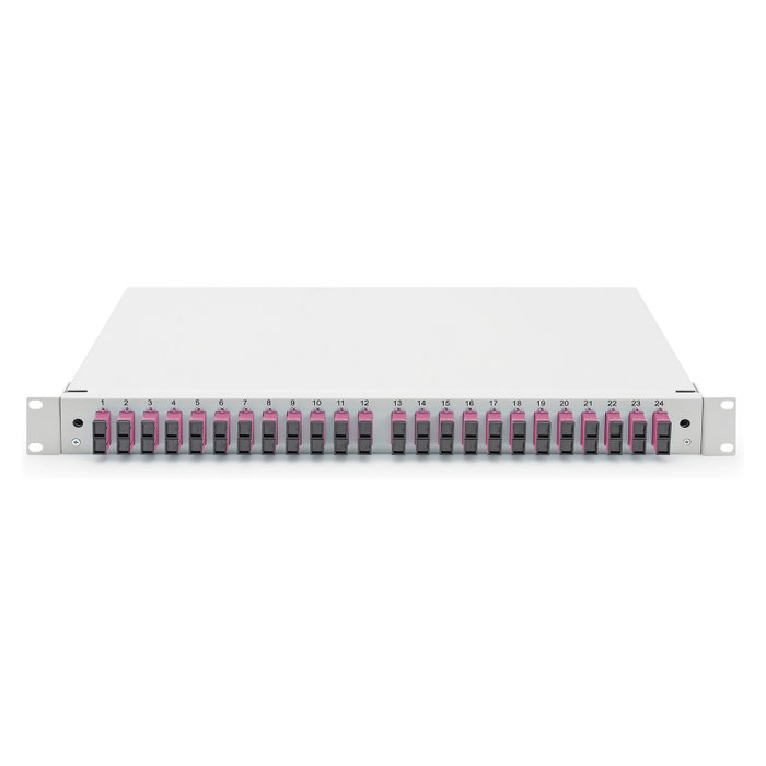 Digitus Caja de Empalme de Fibra Óptica 1U 24 Puertos SC Equipada OM4 Color Gris (Modelo: LWL Spleißbox)