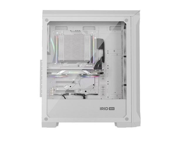 Genesis Irid 505 V2 ARGB White Midi Tower, ventana, sin fuente, 4 ventiladores 120mm ARGB, 2xUSB 3.0 Genesis Irid 505 V2 ARGB White Midi Tower, ventana, sin fuente, 4 ventiladores 120mm ARGB, 2xUSB 3.0