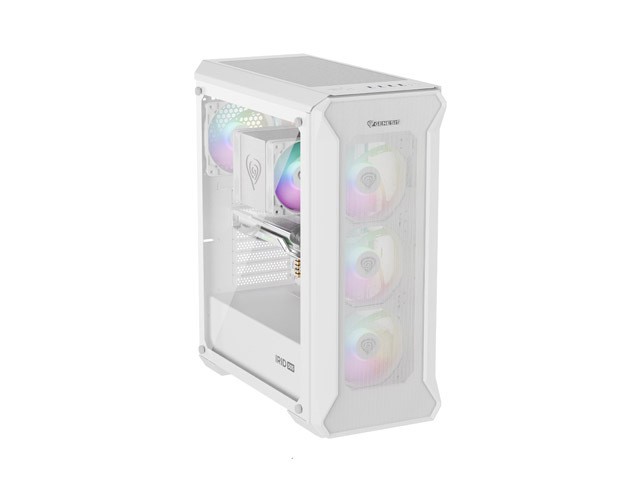 Genesis Irid 505 V2 ARGB White Midi Tower, ventana, sin fuente, 4 ventiladores 120mm ARGB, 2xUSB 3.0 Genesis Irid 505 V2 ARGB White Midi Tower, ventana, sin fuente, 4 ventiladores 120mm ARGB, 2xUSB 3.0