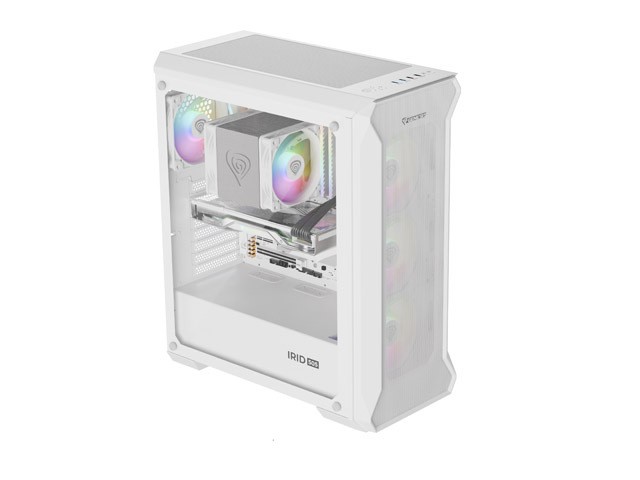 Genesis Irid 505 V2 ARGB White Midi Tower, ventana, sin fuente, 4 ventiladores 120mm ARGB, 2xUSB 3.0 Genesis Irid 505 V2 ARGB White Midi Tower, ventana, sin fuente, 4 ventiladores 120mm ARGB, 2xUSB 3.0