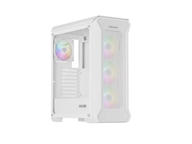 Genesis Irid 505 V2 ARGB White Midi Tower, ventana, sin fuente, 4 ventiladores 120mm ARGB, 2xUSB 3.0 Genesis Irid 505 V2 ARGB White Midi Tower, ventana, sin fuente, 4 ventiladores 120mm ARGB, 2xUSB 3.0