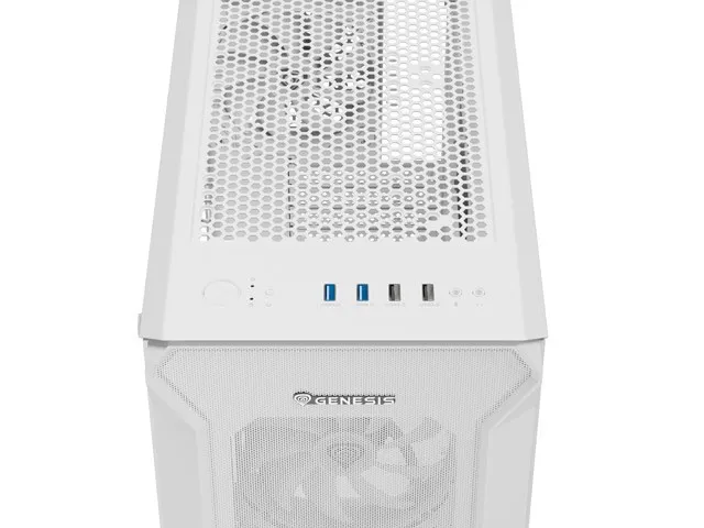 Genesis Irid 505 V2 ARGB White Midi Tower, ventana, sin fuente, 4 ventiladores 120mm ARGB, 2xUSB 3.0 Genesis Irid 505 V2 ARGB White Midi Tower, ventana, sin fuente, 4 ventiladores 120mm ARGB, 2xUSB 3.0