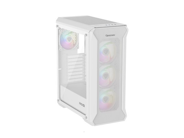 Genesis Irid 505 V2 ARGB White Midi Tower, ventana, sin fuente, 4 ventiladores 120mm ARGB, 2xUSB 3.0 Genesis Irid 505 V2 ARGB White Midi Tower, ventana, sin fuente, 4 ventiladores 120mm ARGB, 2xUSB 3.0