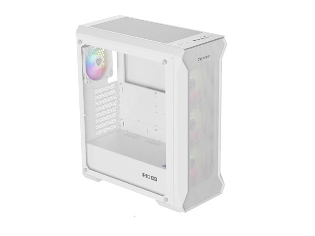 Genesis Irid 505 V2 ARGB White Midi Tower, ventana, sin fuente, 4 ventiladores 120mm ARGB, 2xUSB 3.0 Genesis Irid 505 V2 ARGB White Midi Tower, ventana, sin fuente, 4 ventiladores 120mm ARGB, 2xUSB 3.0