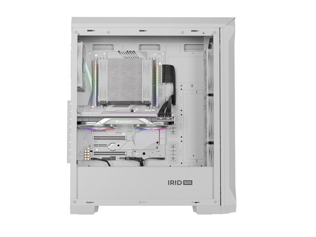 Genesis Irid 505 V2 ARGB White Midi Tower, ventana, sin fuente, 4 ventiladores 120mm ARGB, 2xUSB 3.0 Genesis Irid 505 V2 ARGB White Midi Tower, ventana, sin fuente, 4 ventiladores 120mm ARGB, 2xUSB 3.0
