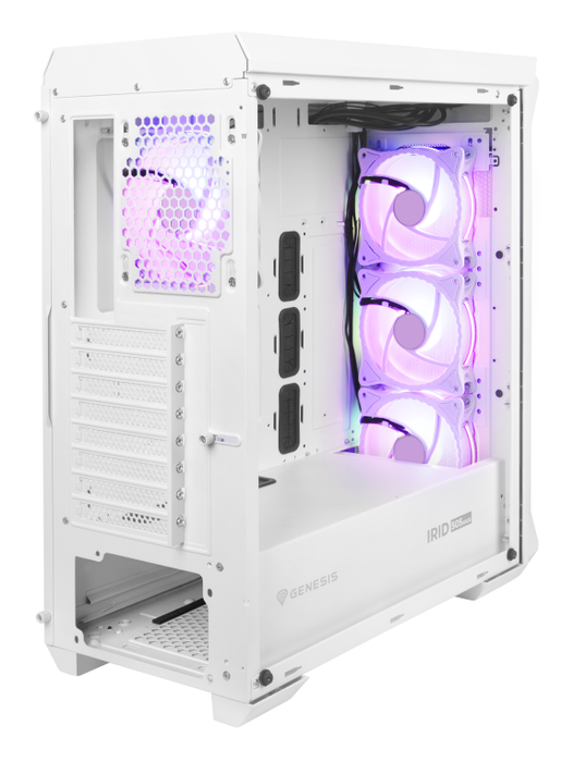 GENESIS Irid 505 V2 ARGB Midi Tower PC Caja de Ordenador, Blanco