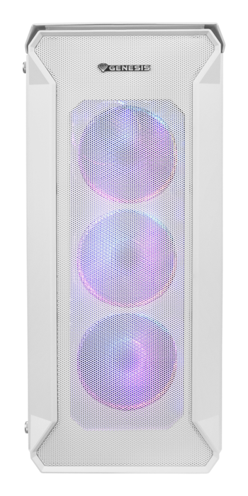 GENESIS Irid 505 V2 ARGB Midi Tower PC Caja de Ordenador, Blanco