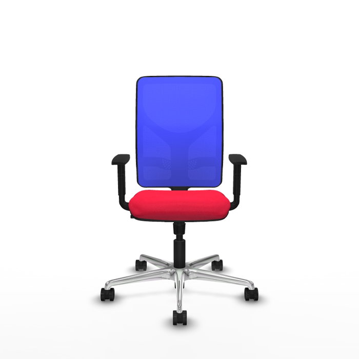 PIQUERAS Y CRESPO Silla de oficina Motilla con mecanismo Sincro, Rojo y Azul
